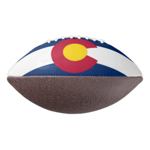Patriotic american football with Colorado flag