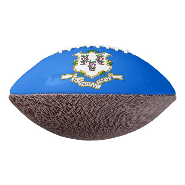 Patriotic american football with Connecticut flag (Rotated 270)