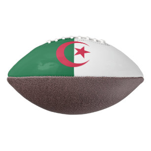 Patriotic american football with flag of Algeria