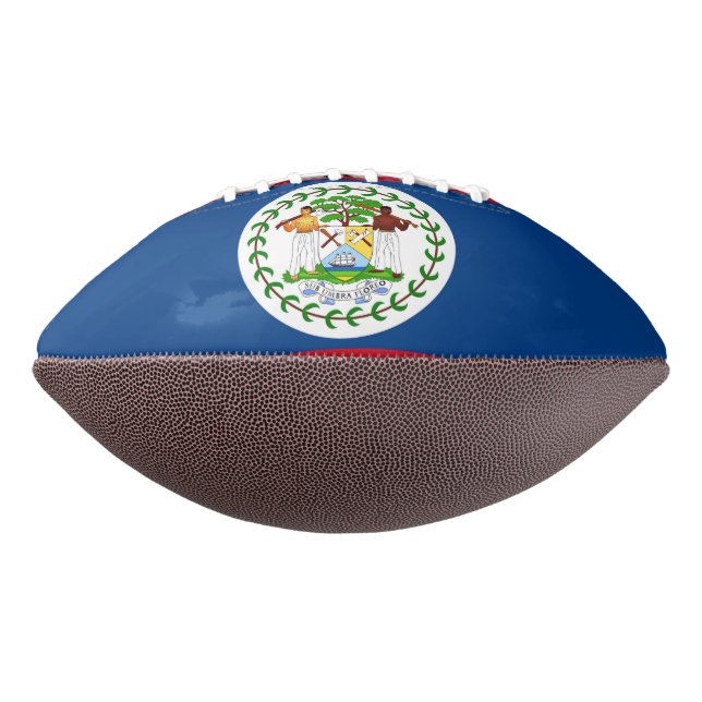 Patriotic american football with flag of Belize (Rotated 270)