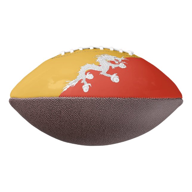 Patriotic american football with flag of Bhutan (Rotated 270)