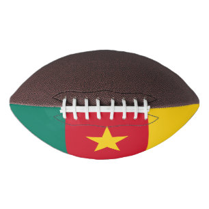 Patriotic american football with flag of Cameroon