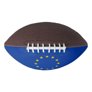 Patriotic american football with flag of Europe