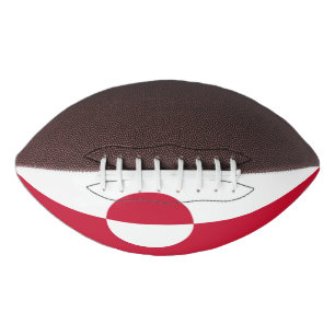 Patriotic american football with flag of Greenland