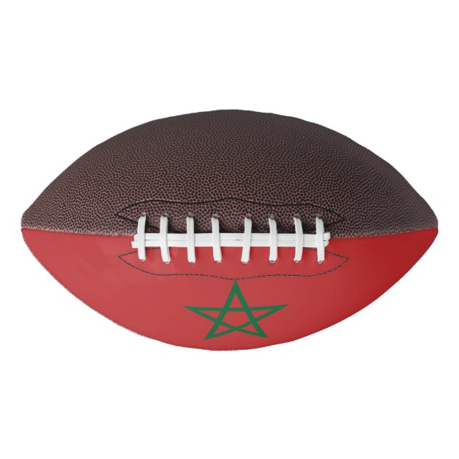 Patriotic american football with flag of Morocco (Front)
