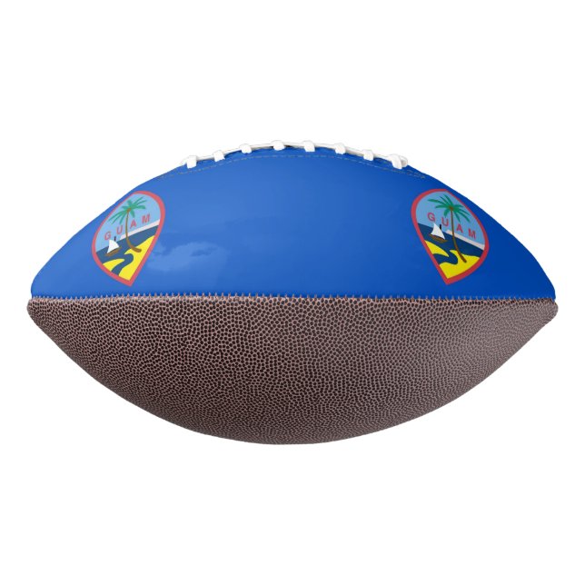 Patriotic american football with Guam flag (Rotated 270)