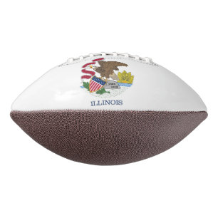 Patriotic american football with Illinois flag