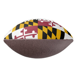 Patriotic american football with Maryland flag