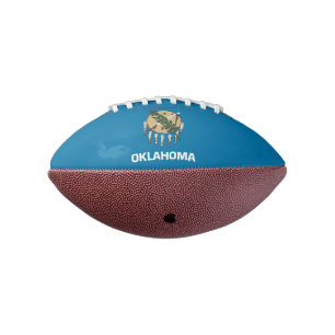 Patriotic american football with Oklahoma flag