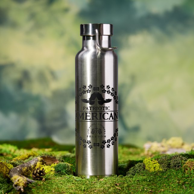 PATRIOTIC AMERICAN | GOD FAMILY COUNTRY FREEDOM WATER BOTTLE (Outdoor)