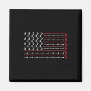 Patriotic American Golfer Gift Usa Flag Golf Club  Magnet