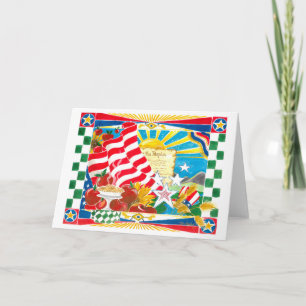 Patriotic American Greeting USA Constitution etc Card