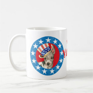 Patriotic American Hairless Terrier Coffee Mug