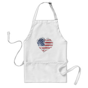 Patriotic American Heart in Grunge Standard Apron