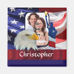 Patriotic American Icon photo template Magnet