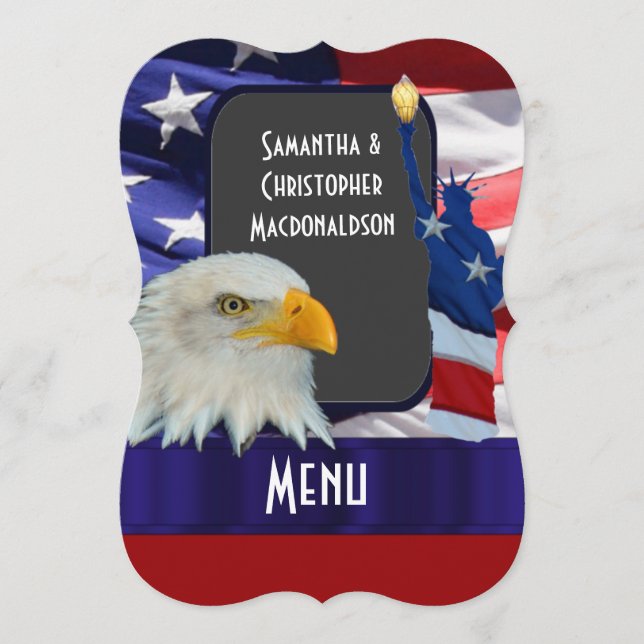 Patriotic American icône menu mariage (Devant)