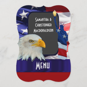 Patriotic American icône menu mariage