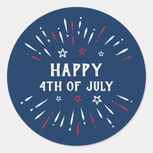 Patriotic American Independence Day 4th Of July Classic Round Sticker