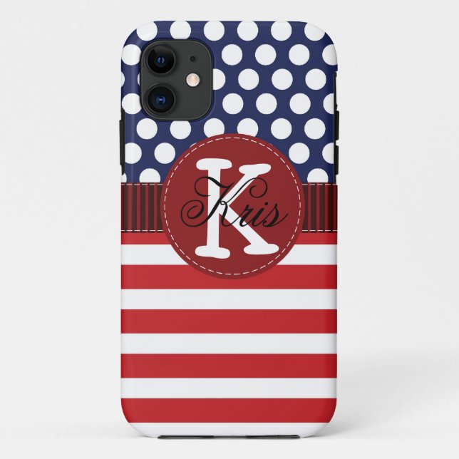 Patriotic American iPhone Case Personalized (Back)