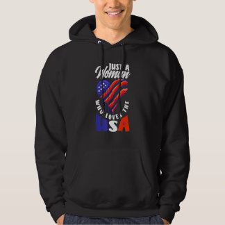 Patriotic American Just A Woman Who Loves The USA Hoodie