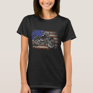 Patriotic American Motorcycle Rider Gift US Flag B T-Shirt