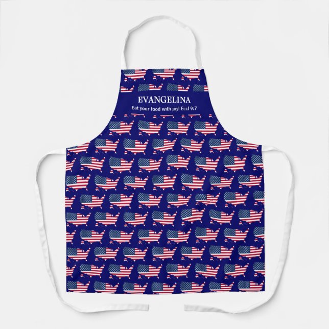 Patriotic AMERICAN Personalized Apron (Front)