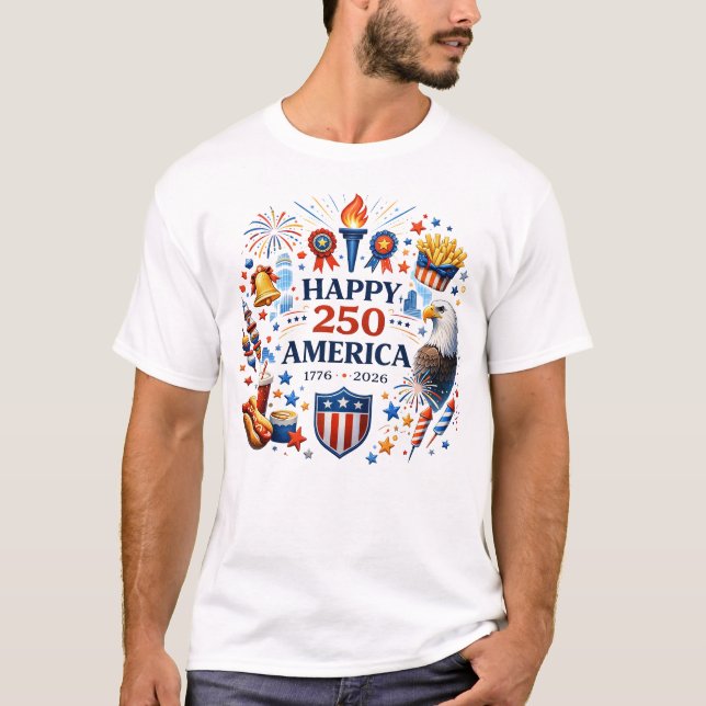 Patriotic American Pride Eagle Celebration T-Shirt (Front)