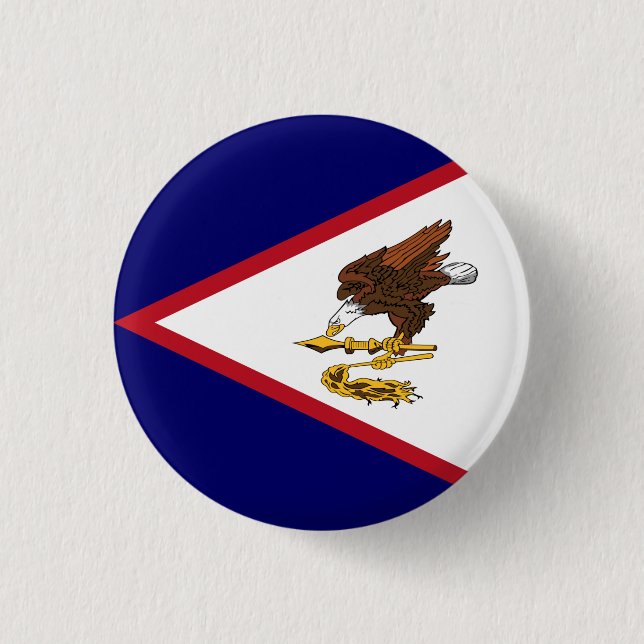 Patriotic American Samoa Flag 1 Inch Round Button (Front)