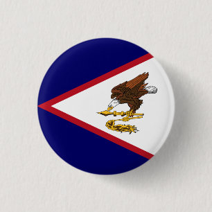 Patriotic American Samoa Flag 1 Inch Round Button