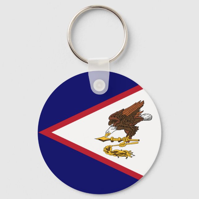 Patriotic American Samoa Flag Keychain (Front)