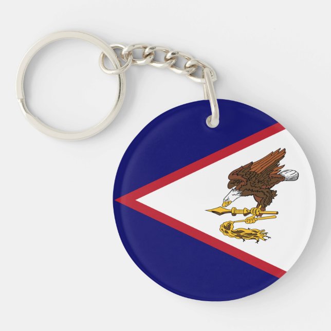 Patriotic American Samoa Flag Keychain (Front)