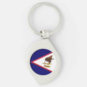 Patriotic American Samoa Flag Keychain