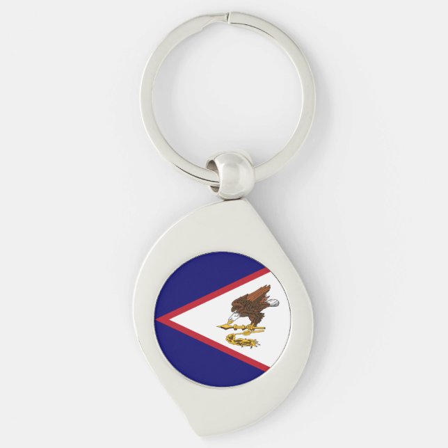 Patriotic American Samoa Flag Keychain (Front)