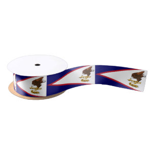 Patriotic American Samoa Flag Satin Ribbon