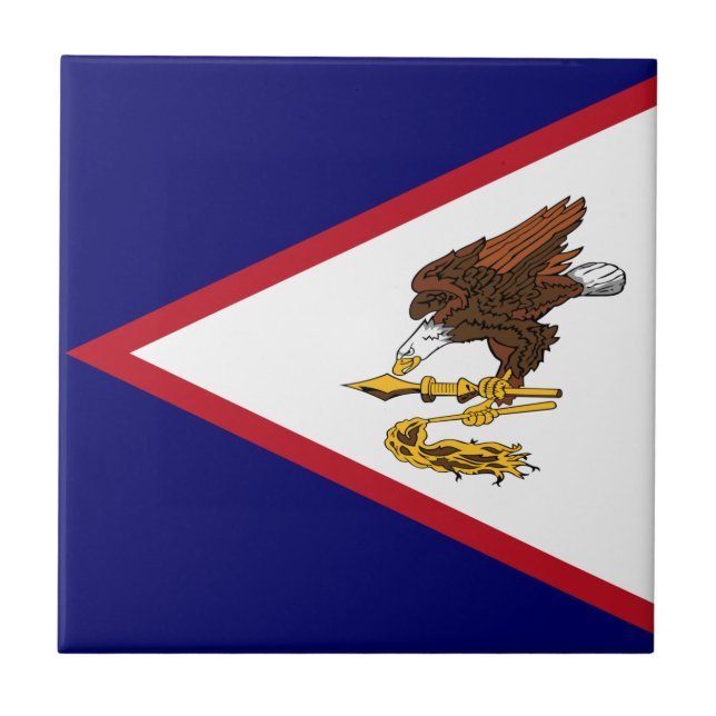 Patriotic American Samoa Flag Tile (Front)