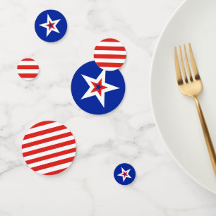 Patriotic American Stars and Stripes Confetti