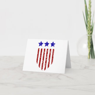 Patriotic American Stars and Stripes Note Card