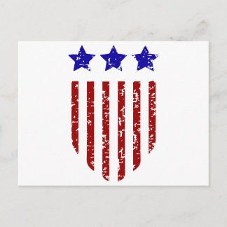 Patriotic American Stars and Stripes Postcard