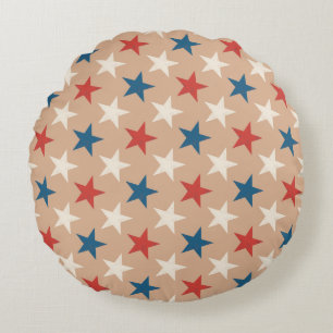 Patriotic American Stars pattern Round Pillow