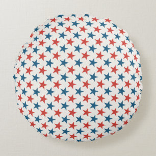 Patriotic American Stars pattern Round Pillow