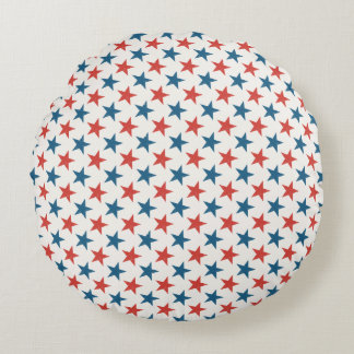 Patriotic American Stars pattern Round Pillow