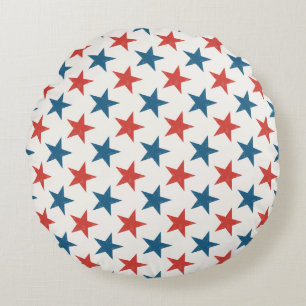 Patriotic American Stars pattern Round Pillow