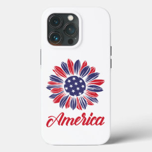 Patriotic American Sunflower Case-Mate iPhone Cas 13 Pro Case