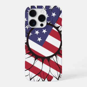 Patriotic American Sunflower iPhone 16 Pro Case