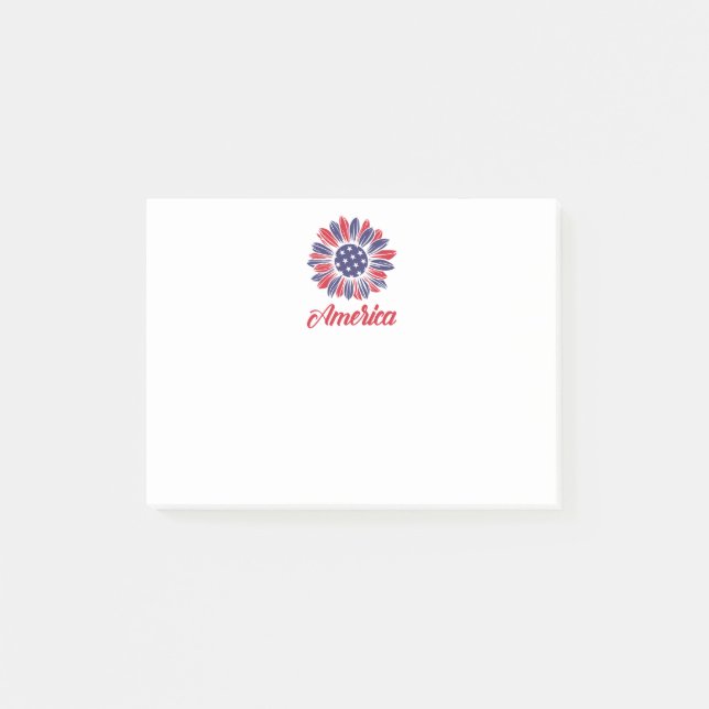 Patriotic American Sunflower  Post-it Notes (Front)