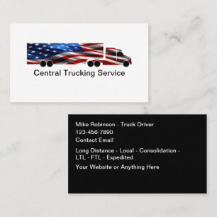 Patriotic American Truck Driver Shipping Service Business Card