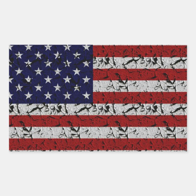 Patriotic American U.S.A. Flag of United States Sticker (Front)