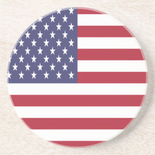 Patriotic American USA Flag Drink Coaster