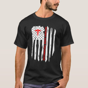 Patriotic American USA Flag Patient Care Technicia T-Shirt
