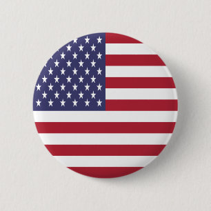 Patriotic American USA Flag Pinback Button